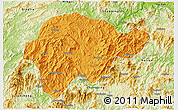 Political 3D Map of Yongan, physical outside