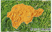 Political 3D Map of Yongan, satellite outside