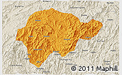 Political 3D Map of Yongan, shaded relief outside