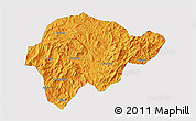 Political 3D Map of Yongan, single color outside
