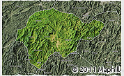 Satellite 3D Map of Yongan, semi-desaturated