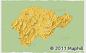Savanna Style 3D Map of Yongan, single color outside