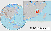 Gray Location Map of Yongan