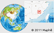 Physical Location Map of Yongan, highlighted country