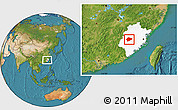 Satellite Location Map of Yongan, highlighted parent region
