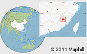 Savanna Style Location Map of Yongan, highlighted country