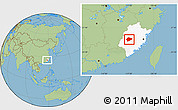 Savanna Style Location Map of Yongan, highlighted parent region
