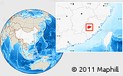 Shaded Relief Location Map of Yongan, highlighted country