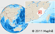 Shaded Relief Location Map of Yongan, highlighted parent region