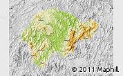Physical Map of Yongan, lighten, desaturated