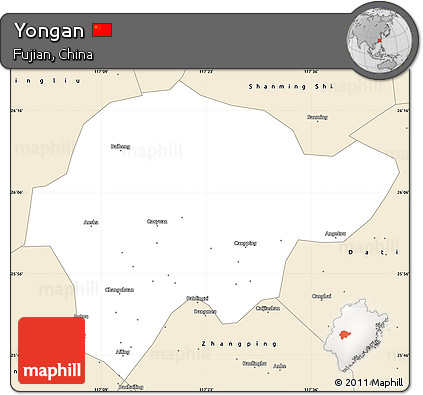 Classic Style Simple Map of Yongan