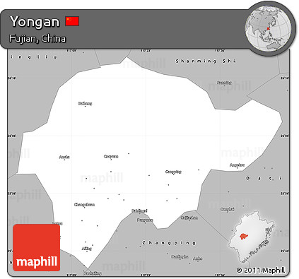 Gray Simple Map of Yongan
