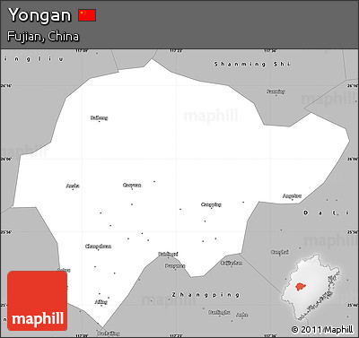 Gray Simple Map of Yongan