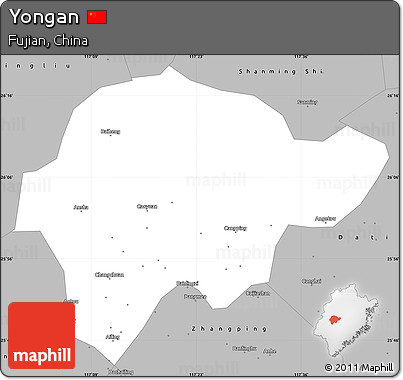 Gray Simple Map of Yongan