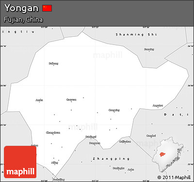 Silver Style Simple Map of Yongan