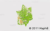 Physical 3D Map of Yunxiao, cropped outside