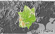 Physical 3D Map of Yunxiao, darken, desaturated