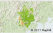 Physical 3D Map of Yunxiao, lighten