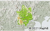 Physical 3D Map of Yunxiao, lighten, semi-desaturated