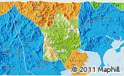 Physical 3D Map of Yunxiao, political outside