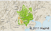 Physical 3D Map of Yunxiao, shaded relief outside