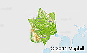 Physical 3D Map of Yunxiao, single color outside