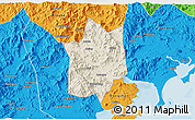 Shaded Relief 3D Map of Yunxiao, political outside