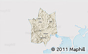 Shaded Relief 3D Map of Yunxiao, single color outside