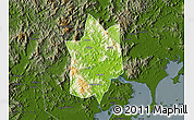 Physical Map of Yunxiao, darken