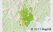 Physical Map of Yunxiao, lighten