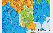 Physical Map of Yunxiao, political outside