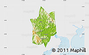 Physical Map of Yunxiao, single color outside