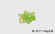 Physical Panoramic Map of Yunxiao, cropped outside