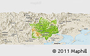 Physical Panoramic Map of Yunxiao, shaded relief outside