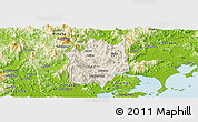 Shaded Relief Panoramic Map of Yunxiao, physical outside