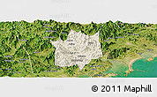 Shaded Relief Panoramic Map of Yunxiao, satellite outside
