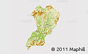 Physical 3D Map of Zhangping, cropped outside