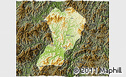 Physical 3D Map of Zhangping, darken