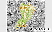 Physical 3D Map of Zhangping, desaturated