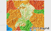 Physical 3D Map of Zhangping, political outside