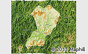 Physical 3D Map of Zhangping, satellite outside
