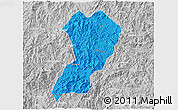 Political 3D Map of Zhangping, lighten, desaturated