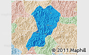 Political 3D Map of Zhangping, lighten