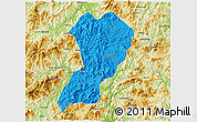 Political 3D Map of Zhangping, physical outside