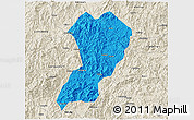 Political 3D Map of Zhangping, shaded relief outside