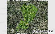 Satellite 3D Map of Zhangping, semi-desaturated