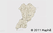 Shaded Relief 3D Map of Zhangping, cropped outside