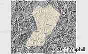 Shaded Relief 3D Map of Zhangping, darken, desaturated