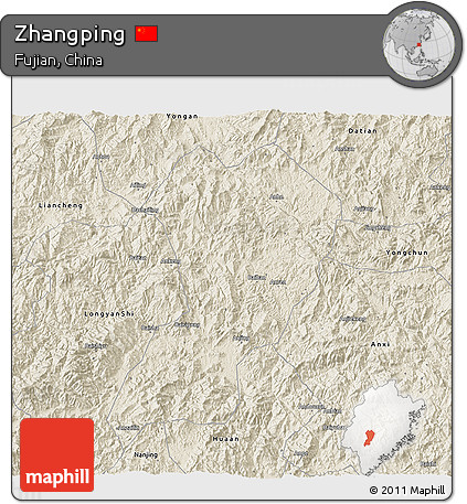 Shaded Relief 3D Map of Zhangping