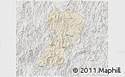 Shaded Relief 3D Map of Zhangping, lighten, semi-desaturated